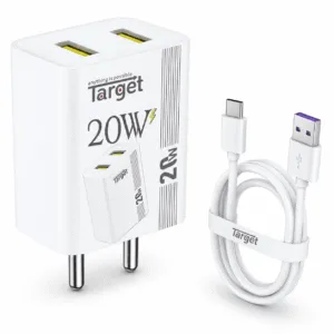Target TK-310 20W Dual USB Universal Charger with Type-C Data Cable